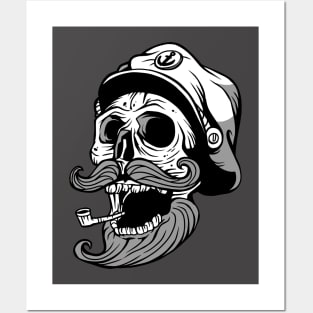 Laughing Skeleton Sea Captain Posters and Art